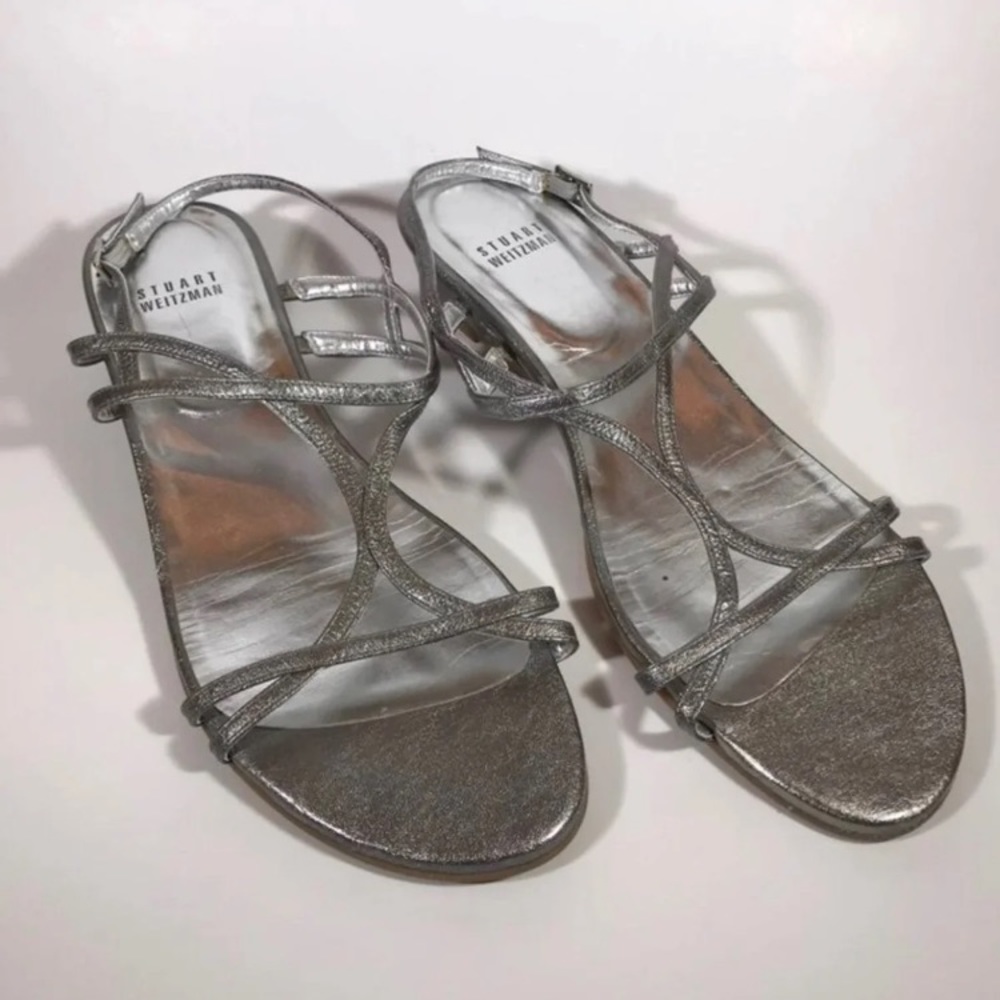 Stuart Weitzman metallic silver